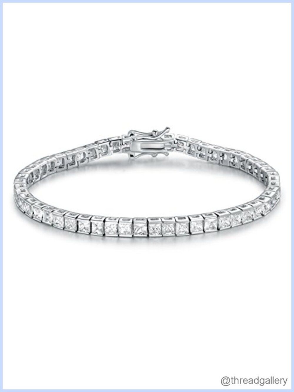 14K White Gold Plated 3.0mm Cubic Zirconia Tennis Bracelet Hypoallergenic